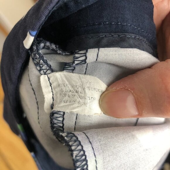 CLUB‎ MONACO Navy Geometric Blue White Green Shorts Sz 0 - Picture 10 of 10